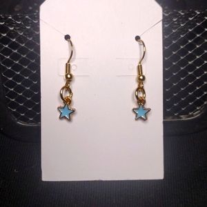 Tiny Blue Star Earrings